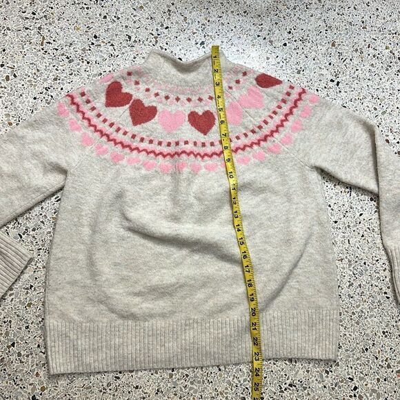 Cece heart love Fair isle mock neck sweater XS - Picture 6 of 6